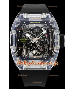 Richard Mille RM35-01 Rafael Nadal - Boîtier en saphir transparent avec Tourbillon Véritable - Montre Super Clone