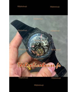 Roger Dubuis Super Clone Excalibur Spider Flying Tourbillon Skeleton Boîtier carbone 42MM