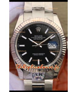 Montre Rolex Datejust 41MM Mouvement Cal.3135 Réplique Suisse Boîtier en acier 904L Cadran noir