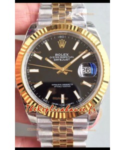 Montre Rolex Datejust 41MM Mouvement Cal. 3135 Réplique Suisse en acier 904L cadran noir bicolore