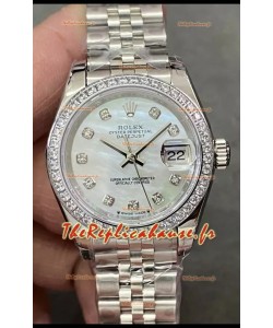 Montre Rolex Datejust Super Clone avec cadran en nacre et boîtier en acier 28 mm