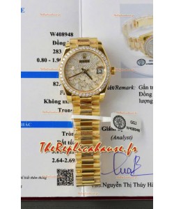 Montre Rolex Datejust Super Clone Mossanites Cadran Papillon 31 mm Or Jaune