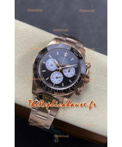 Rolex Daytona Super Clone 126525 Édition Le Mans Or Rose Cadran Noir Mouvement d'origine Cal.4132
