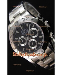 Montre Rolex Cosmograph Daytona 116520 Cadran Noir Mouvement Original Cal.4130 — Montre en acier ultime 904 L 