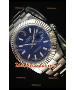Rolex Datejust II 41MM avec Mouvement Cal.3136 Montre Réplique Suisse avec Cadran Bleu Marine