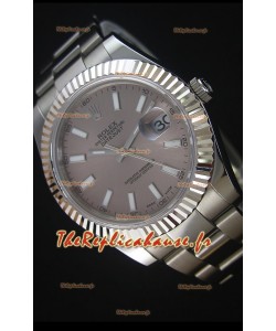 Rolex Datejust II 41MM avec Mouvement Cal.3136 Montre Réplique Suisse en Cadran Gris avec Marqueurs de bâton