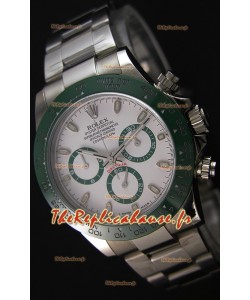 Rolex Cosmograph Daytona Cadran Blanc Vert Céramique Mouvement Original Cal.4130- Montre Ultime Acier 904L 
