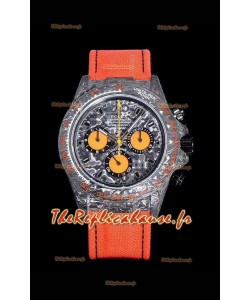 Rolex Daytona DiW Boîtier de cabine forgé 1:1 Réplique du miroir Cadran noir en carbone