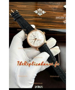 Rolex Cellini Date Ref#50505 Réplique 1:1 Or Rose Acier Cadran Blanc 