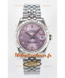 Montre Rolex Super Clone Datejust ETA 2688 Mouvement 31MM Boîtier acier inoxydable Cadran rose