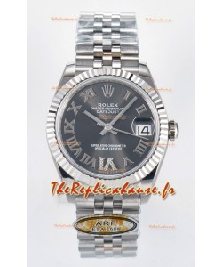 Montre Rolex Super Clone Datejust Mouvement ETA 2688 Boîtier acier inoxydable 31MM Cadran gris