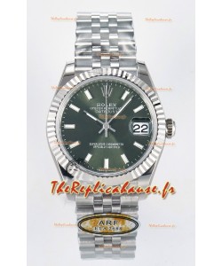 Montre Rolex Super Clone Datejust Mouvement ETA 2688 Boîtier acier inoxydable 31MM Cadran vert