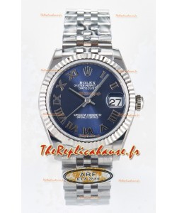 Montre Rolex Super Clone Datejust ETA 2688 Mouvement 31MM Acier inoxydable Cadran romain bleu 