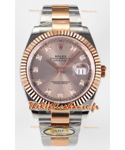Rolex Super Clone Datejust ETA 3235 Mouvement 41MM Cadran champagne plaqué or rose bicolore
