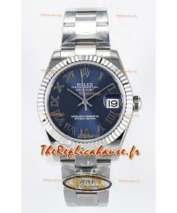 Montre Rolex Super Clone Datejust ETA 2688 Mouvement 31MM Acier inoxydable Cadran bleu romain 