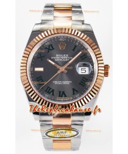 Rolex Super Clone Datejust ETA 3235 Mouvement 41MM Cadran romain plaqué or rose bicolore