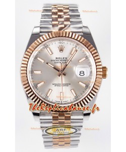 Rolex Super Clone Datejust ETA 3235 Mouvement 41MM Montre à cadran en acier plaqué or rose bicolore