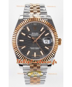Rolex Super Clone Datejust ETA 3235 Mouvement 41MM Plaqué or rose bicolore Montre à cadran cannelé