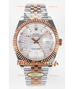 Rolex Super Clone Datejust ETA 3235 Mouvement 41MM Plaqué or rose bicolore Montre à cadran cannelé