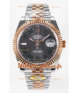 Rolex Super Clone Datejust ETA 3235 Mouvement 41MM Plaqué or rose bicolore Montre à cadran romain