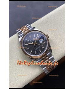 Rolex Super Clone Datejust ETA 3235 Mouvement 36MM Montre Or jaune bicolore Cadran gris cannelé 