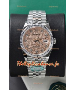 Rolex Super Clone Datejust ETA 3235 Mouvement 36MM Cadran ordinateur Sundust 36MM Montre boîtier acier