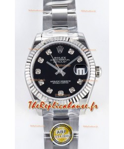 Rolex Super Clone Datejust Mouvement ETA 2688 31MM Acier inoxydable Cadran noir 