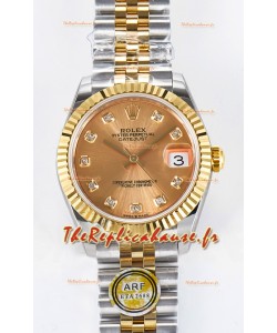 Rolex Super Clone Datejust ETA 2688 Mouvement 31MM Boîtier et cadran en or jaune bicolore 