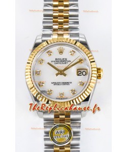 Rolex Super Clone Datejust Mouvement ETA 2688 31MM Cadran en or jaune nacré bicolore