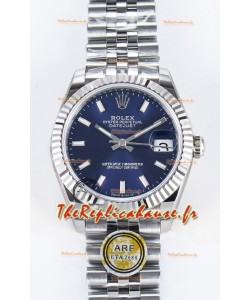 Montre Rolex Super Clone Datejust Mouvement ETA 2688 31MM Acier inoxydable Cadran bleu 