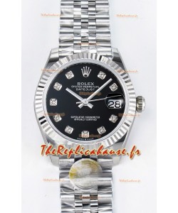 Montre Rolex Super Clone Datejust ETA 2688 Mouvement 31MM Acier inoxydable Cadran Noir 