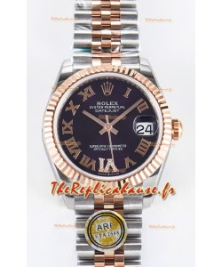 Rolex Super Clone Datejust ETA 2688 Mouvement 31MM Or Rose bicolore Suisse Cadran Violet