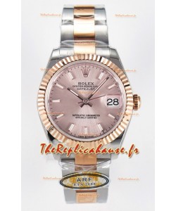 Rolex Super Clone Datejust ETA 2688 Mouvement 31MM Or Rose bicolore Suisse Cadran Champagne