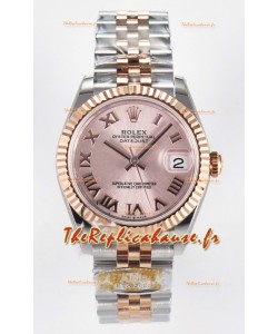 Rolex Super Clone Datejust ETA 2688 Mouvement 31MM Or Rose bicolore Suisse Cadran Champagne