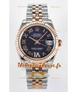 Rolex Super Clone Datejust ETA 2688 Mouvement 31MM Or Rose bicolore Suisse Cadran violet