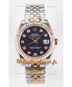 Rolex Super Clone Datejust ETA 2688 Mouvement 31MM or rose bicolore cadran violet suisse