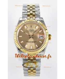 Rolex Super Clone Datejust ETA 2688 Mouvement 31MM Montre et cadran en or jaune bicolore