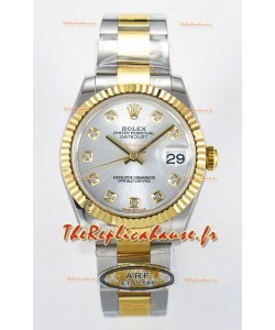 Rolex Super Clone Datejust ETA 2688 Mouvement 31MM Or Jaune bicolore Cadran Acier Suisse 