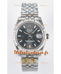 Montre Rolex Super Clone Datejust Mouvement ETA 2688 Boîtier acier inoxydable 31MM Cadran gris