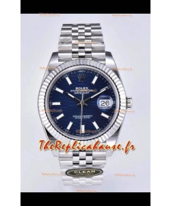 Rolex Datejust Mouvement Cal.3235 Réplique miroir 1:1 en acier 904L 41MM - Cadran bleu à motif cannelé
