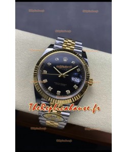 Rolex Datejust M126333 41MM ETA3235 72 Hours Power Cadran diamants noirs Jubilé 1:1 Or jaune Acier 904L