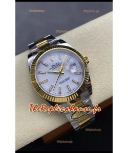 Rolex Datejust M126333 41MM ETA3235 72 Hours Power Cadran blanc Oyster Réplique 1:1 Or jaune Acier 904L