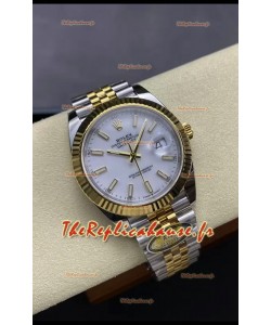 Rolex Datejust M126333 41MM ETA3235 72 Hours Power Cadran Blanc Jubilé Réplique 1:1 Or Jaune Acier 904L