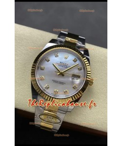 Rolex Datejust M126333 41MM ETA3235 72 Hours Power Cadran Perle Huître Réplique 1:1 Or Jaune Acier 904L