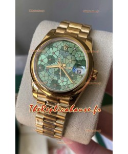 Rolex Datejust M278248 31MM Réplique Suisse en Or - Cadran à Motif Vert Qualité Miroir 1:1
