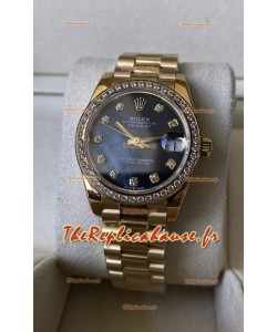 Rolex Datejust M278248 31MM Réplique Suisse en Or - Cadran Bleu Perlé Qualité Miroir 1:1