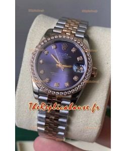 Rolex Datejust M278381RBR 31MM réplique suisse en or rose bicolore - cadran bleu Qualité miroir 1:1