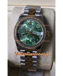 Rolex Datejust M278383RBR 31MM Swiss Replica Or jaune bicolore - Motif floral Cadran Qualité miroir 1:1