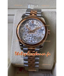 Rolex Datejust M278381RBR 31MM Réplique Suisse Or Rose bicolore - Motif floral Cadran Qualité miroir 1:1