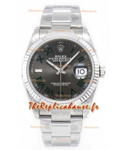 Rolex Datejust 126330 Wimbledon 41MM ETA3235 Cadran gris Puissance 72 heures Réplique 1:1